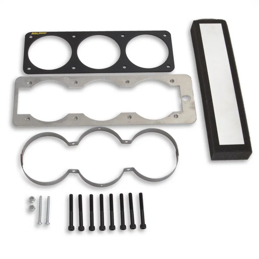 GAUGE MOUNT; GAUGE CAGE; TRIPLE; 2 5/8in.; BLACK; MUSTANG 87-93 FOX