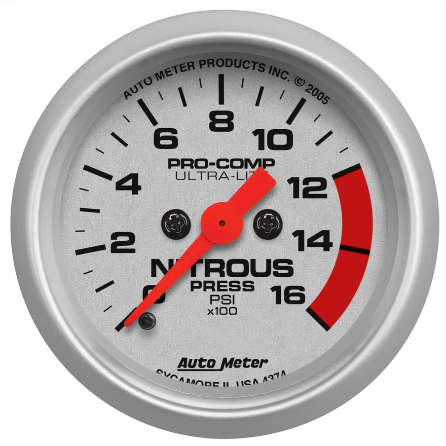 GAUGE; NITROUS PRESSURE; 2 1/16in.; 1600PSI; DIGITAL STEPPER MOTOR; ULTRA-LITE