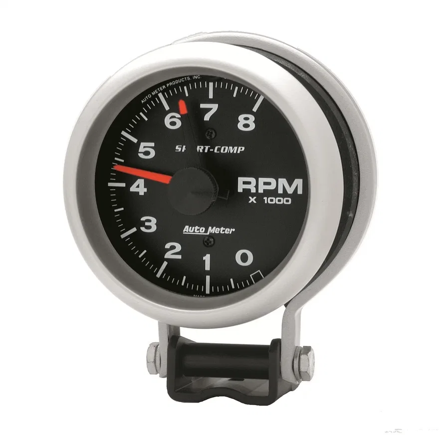 GAUGE; TACHOMETER; 3 3/4in.; 8K RPM; PEDESTAL W/RED LINE; SPORT-COMP