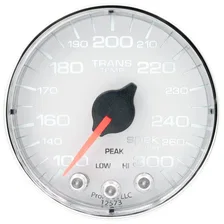 GAUGE; TRANS TEMP; 2 1/16in.; 300deg.F; STEPPER MOTOR W/PK/WRN; WHT/CHRM; SPEK-P image 2