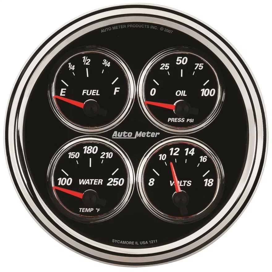 GAUGE; QUAD; 5in.; 240OE-33OF; ELEC; DESIGNER BLACK II