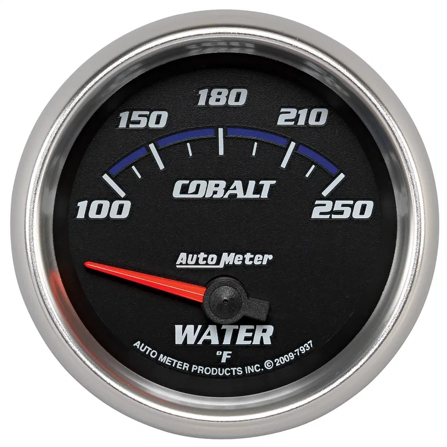 GAUGE; WATER TEMP; 2 5/8in.; 100-250deg.F; ELECTRIC; COBALT