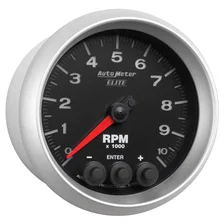 GAUGE; TACH; 3 3/8in.; 10K RPM; IN-DASH W/SHIFT LIGHT/PEAK MEM; ELITE image 5
