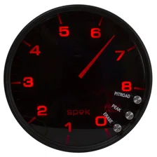 GAUGE; TACHOMETER; 5in.; 8K RPM; W/SHIFT LIGHT/PEAK MEM; BLACK/SMOKE/BLACK; SPEK image 6