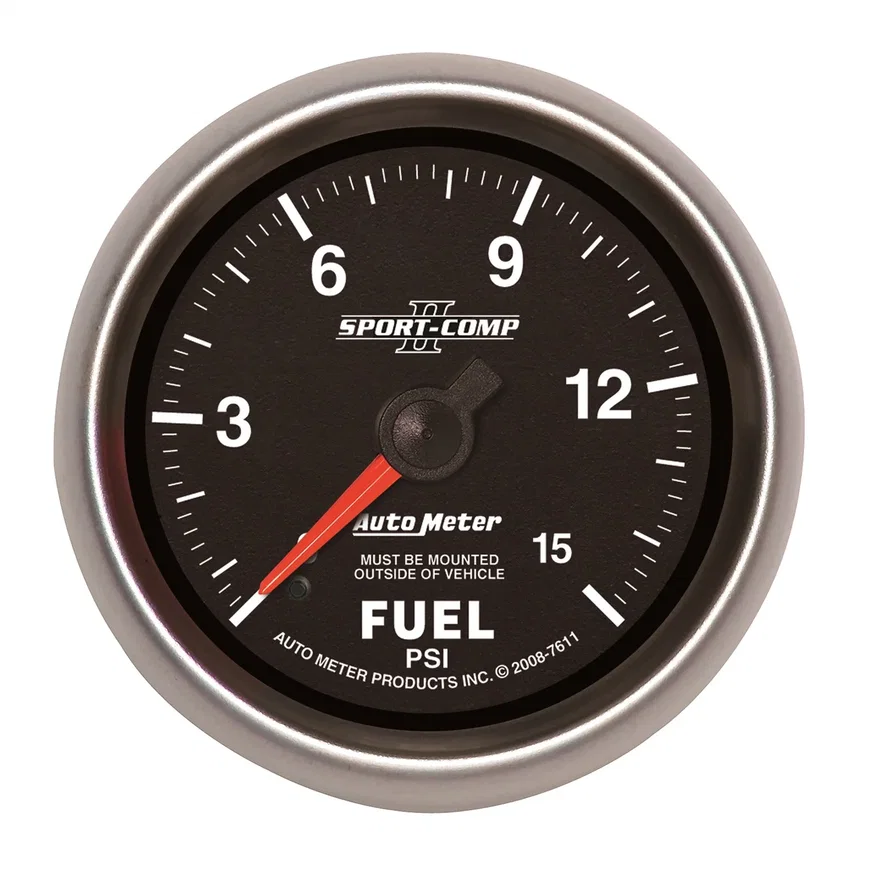 GAUGE; FUEL PRESSURE; 2 5/8in.; 15PSI; MECHANICAL; SPORT-COMP II