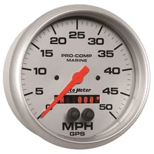 GAUGE; SPEEDOMETER; 5in.; 50MPH; GPS; MARINE SILVER image 3