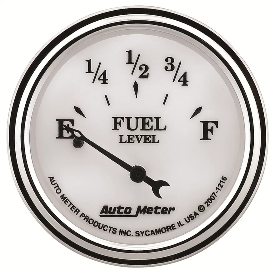 GAUGE; FUEL LEVEL; 2 1/16in.; 240OE TO 33OF; ELEC; OLD TYME WHITE II