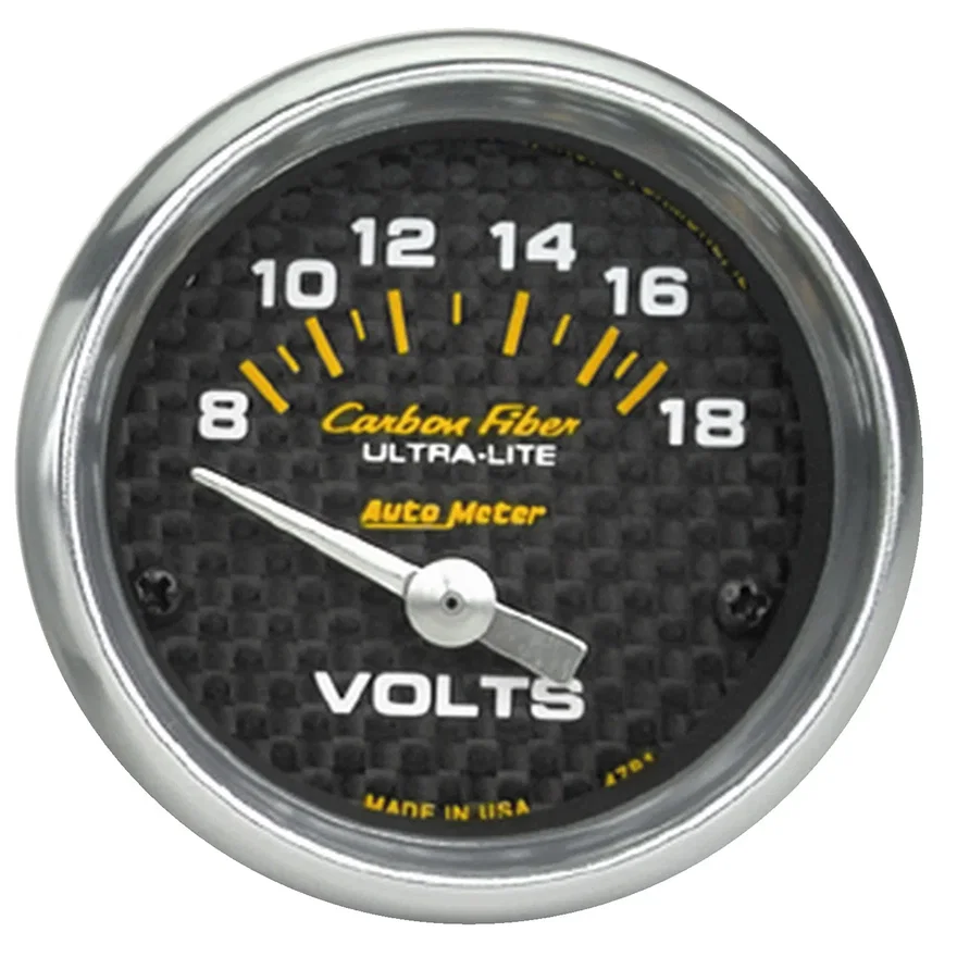 GAUGE; VOLTMETER; 2 1/16in.; 18V; ELECTRIC; CARBON FIBER