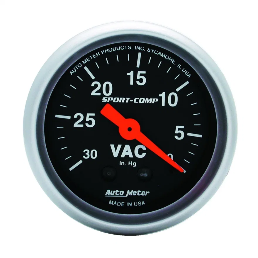 GAUGE; VACUUM; 2 1/16in.; 30INHG; MECHANICAL; SPORT-COMP