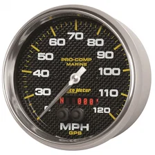 GAUGE; SPEEDOMETER; 5in.; 120MPH; GPS; MARINE CARBON FIBER image 2