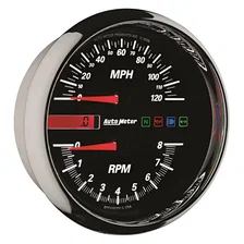 GAUGE; TACH/SPEEDO; 4 1/2in.; 8K RPM/120 MPH; BLACK; PRO-CYCLE image 2