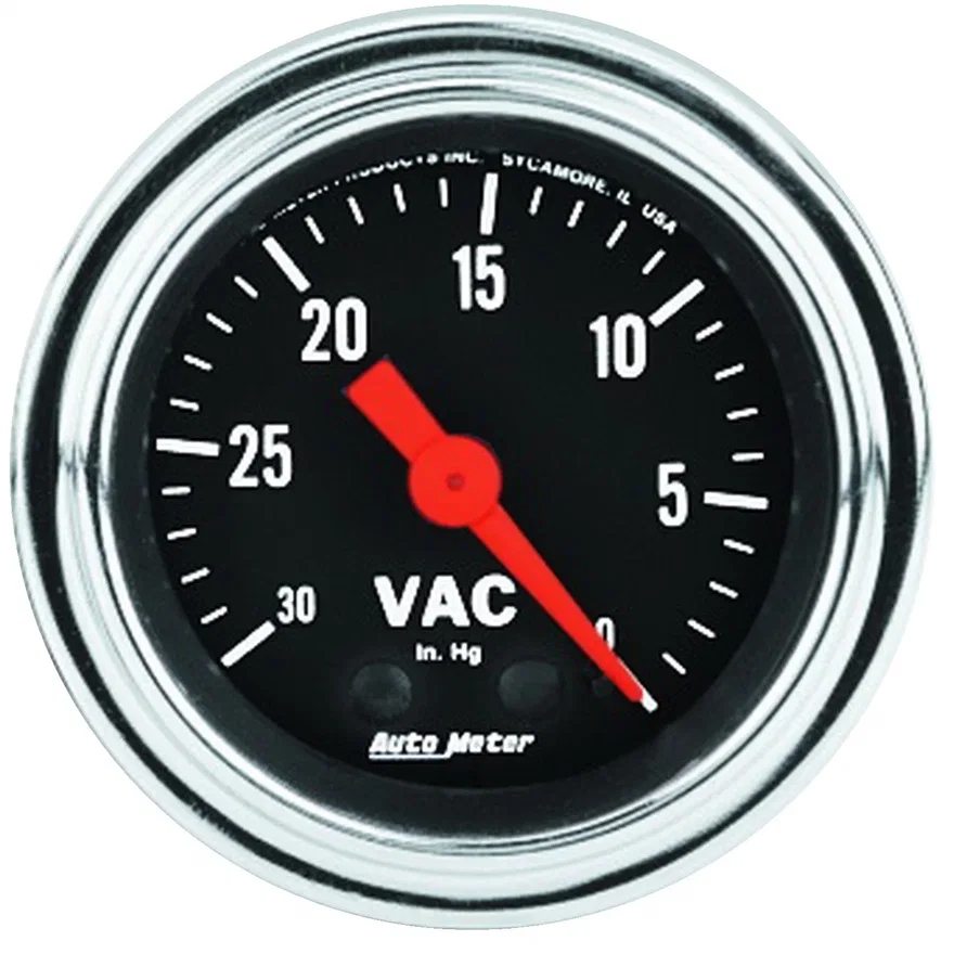 GAUGE; VACUUM; 2 1/16in.; 30INHG; MECHANICAL; TRADITIONAL CHROME