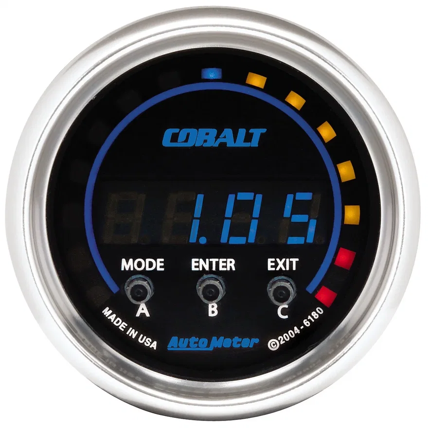 GAUGE; PERFORM METER; 2 1/16in.; 1/4 MILE/HP/0-60/60-0/G FORCES; DIGITAL; COBALT