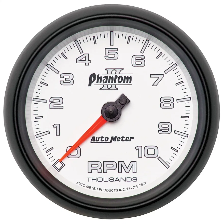 GAUGE; TACHOMETER; 3 3/8in.; 10K RPM; IN-DASH; PHANTOM II