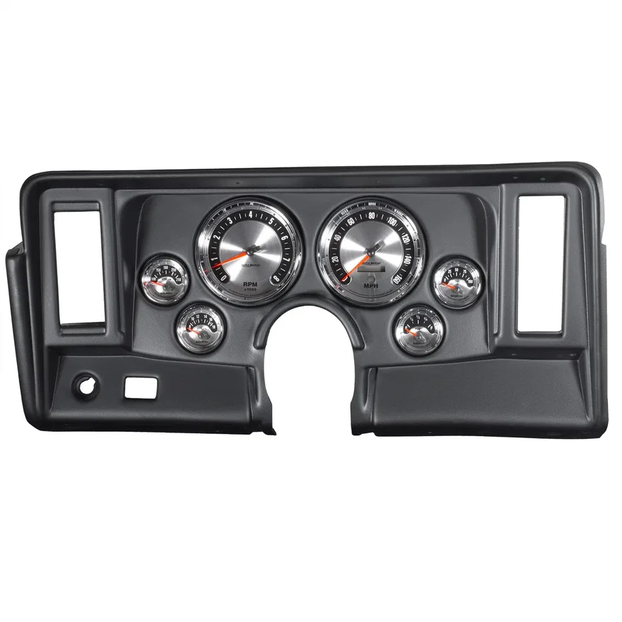 DIRECT FIT DASH KIT; NOVA 69-76; TACH/MPH/FUEL/OILP/WTMP/VOLT; AMERICAN MUSCLE