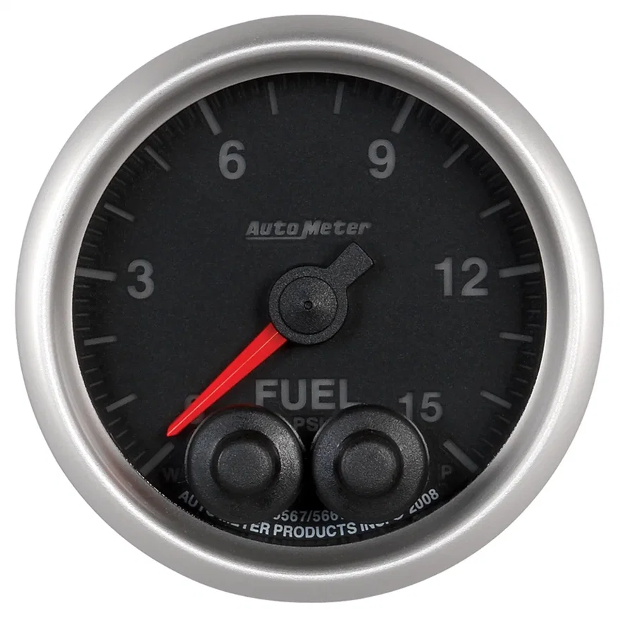 GAUGE; FUELP; 2 1/16in.; 15PSI; STEPPER MOTOR W/PEAK/WARN; ELITE;-4AN SENSOR