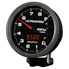 GAUGE; TACH; 5in.; 9K RPM; PEDESTAL; DATALOGGING; ULTIMATE III PLAYBACK; BLACK image 3