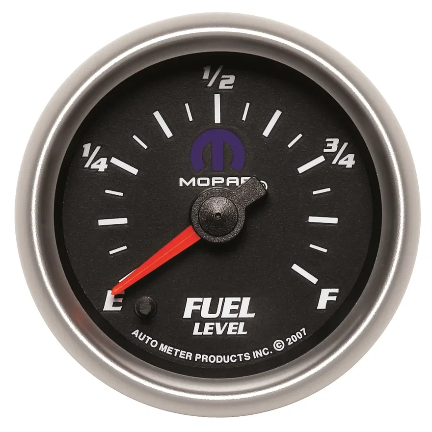 GAUGE; FUEL LEVEL; 2 1/16in.; 0-280O PROGRAMMABLE; BLACK; MOPAR