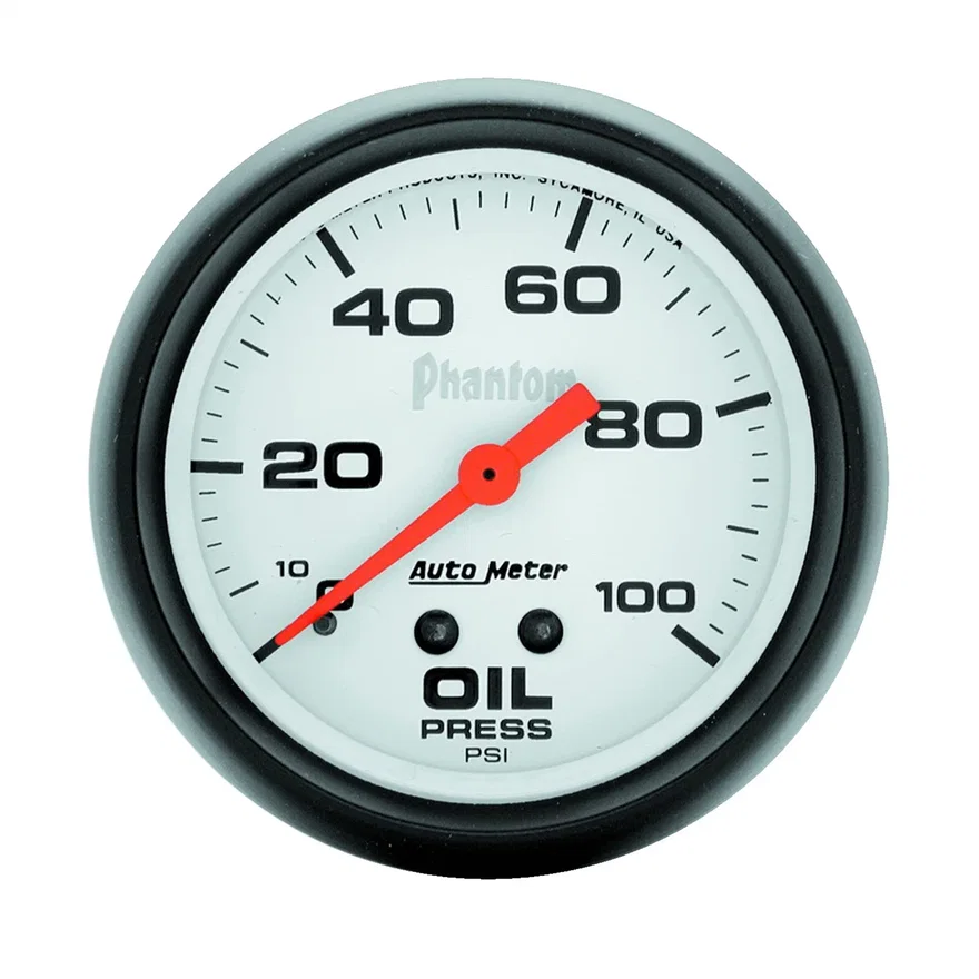 GAUGE; OIL PRESSURE; 2 5/8in.; 100PSI; MECHANICAL; PHANTOM