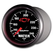 GAUGE; WATER TEMP; 2 1/16in.; 120-240deg.F; MECHANICAL; CHEVY RED BOWTIE; BLACK image 4