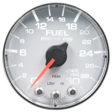 GAUGE; FUEL PRESS; 2 1/16in.; 30PSI; STEPPER MOTOR W/PEAK/WARN; WHT/CHRM; SPEK image 2