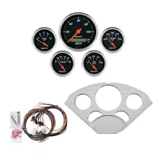 DIRECT FIT DASH KIT; CHEVY CAR 55-56; MPH/FUEL/OILP/WTMP/BAT; DB image 1