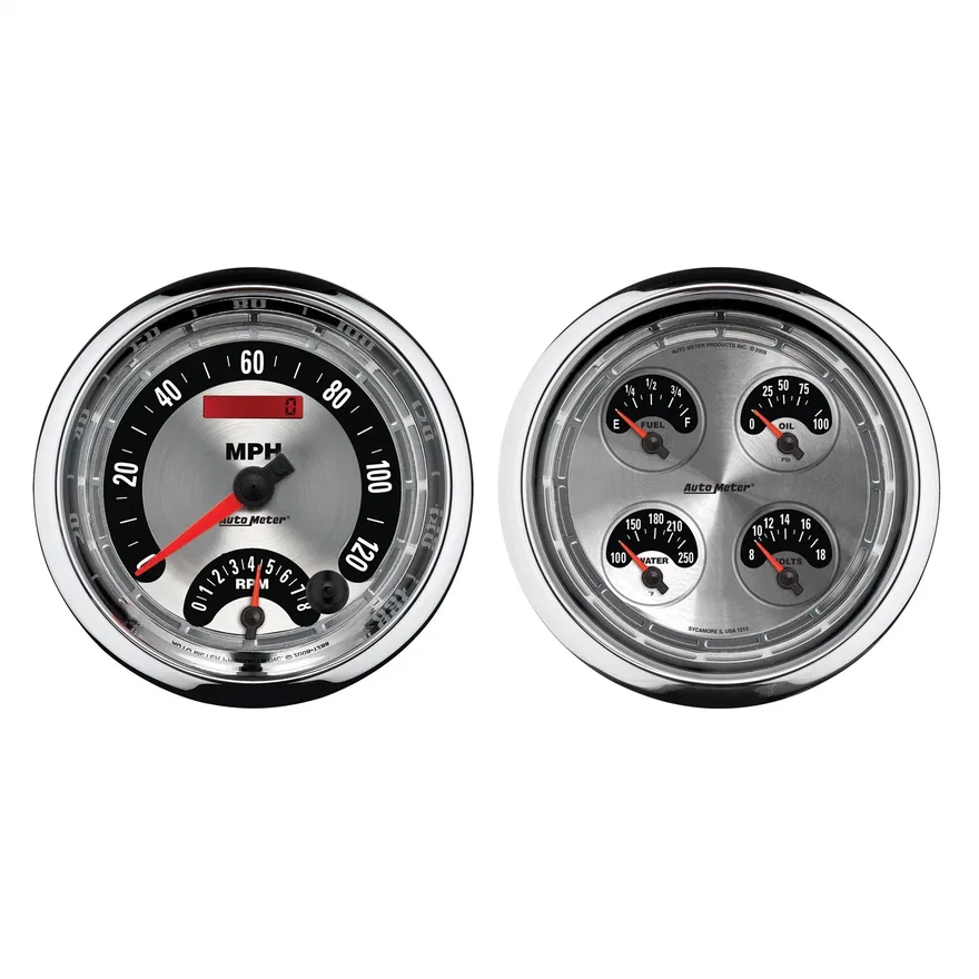 GAUGE KIT; 2 PC.; QUAD/TACH/SPEEDO; 5in.; AMERICAN MUSCLE