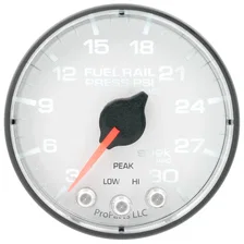 GAUGE; RAIL PRESS; 2 1/16in.; 30KPSI; STEPPER MOTOR W/PEAK/WARN; WHT/BLK; SPEK image 2