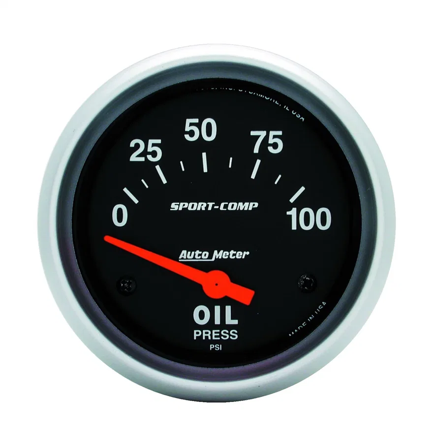 GAUGE; OIL PRESSURE; 2 5/8in.; 100PSI; ELECTRIC; SPORT-COMP