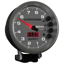 GAUGE; TACH; 5in.; 9K RPM; PEDESTAL; DATALOGGING; ULTIMATE III PLAYBACK; SILVER image 6