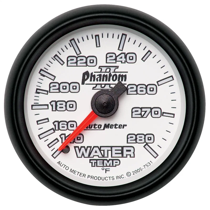 GAUGE; WATER TEMP; 2 1/16in.; 140-280deg.F; MECHANICAL; PHANTOM II