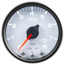GAUGE; TACH; 2 1/16in.; 8K RPM; W/SHIFT LIGHT/PEAK MEM; WHT/BLK; SPEK-PRO image 2