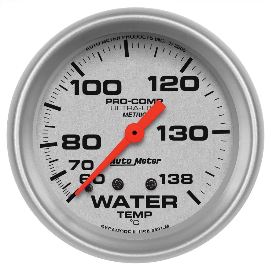 GAUGE; WATER TEMP; 2 5/8in.; 60-140deg.C; MECHANICAL; ULTRA-LITE