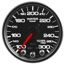 GAUGE; WATER TEMP; 2 1/16in.; 300deg.F; STEPPER MOTOR W/PEAK/WARN; BLK/BLK; SPEK image 2