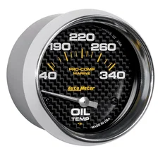 GAUGE; OIL TEMP; 2 5/8in.; 140-300deg.F; ELECTRIC; MARINE CARBON FIBER image 3