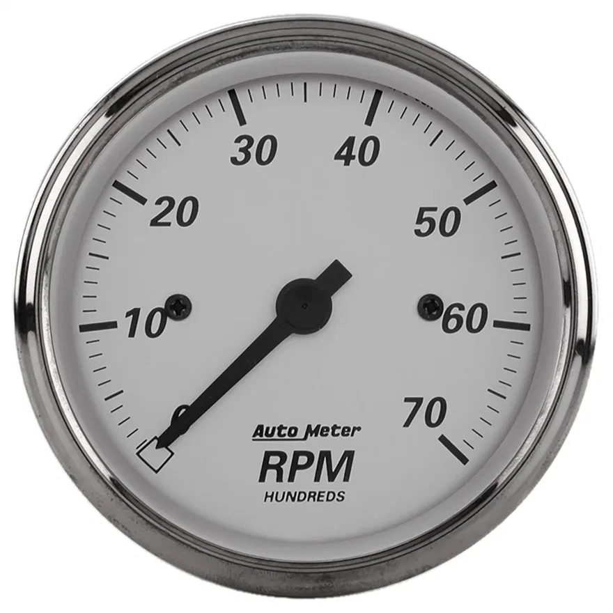 GAUGE; TACHOMETER; 3 1/8in.; 7K RPM; IN-DASH; AMERICAN PLATINUM