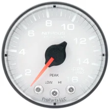GAUGE; NITROUS PRESS; 2 1/16in.; 1600PSI; STEPPER MOTOR W/PK/WRN; WHT/BLK; SPEK image 2