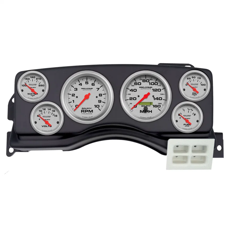 DIRECT FIT DASH KIT; (3 3/8in. X2; 2 1/16in. X4); FORD MUSTANG 87-89; ULTRA-LITE