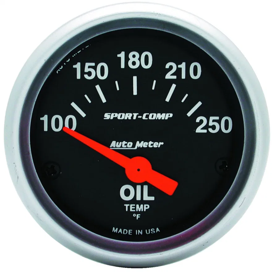GAUGE; OIL TEMP; 2 1/16in.; 100-250deg.F; ELECTRIC; SPORT-COMP