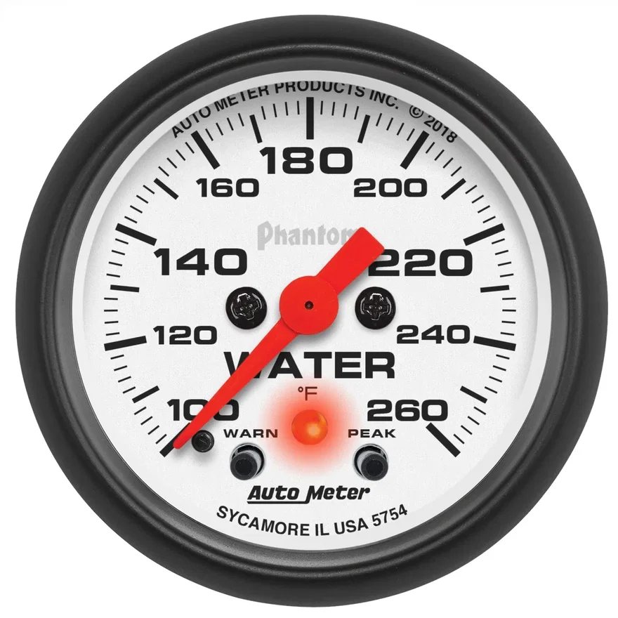 GAUGE; WATER TEMP; 2 1/16in.; 260deg.F; DIGITAL STEPPER MOTOR W/PK/WRN; PHANTOM
