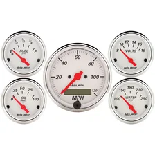 GAUGE KIT; 5 PC.; 3 1/8in./2 1/16in.; ELEC. SPEEDOMETER; ARCTIC WHITE image 1