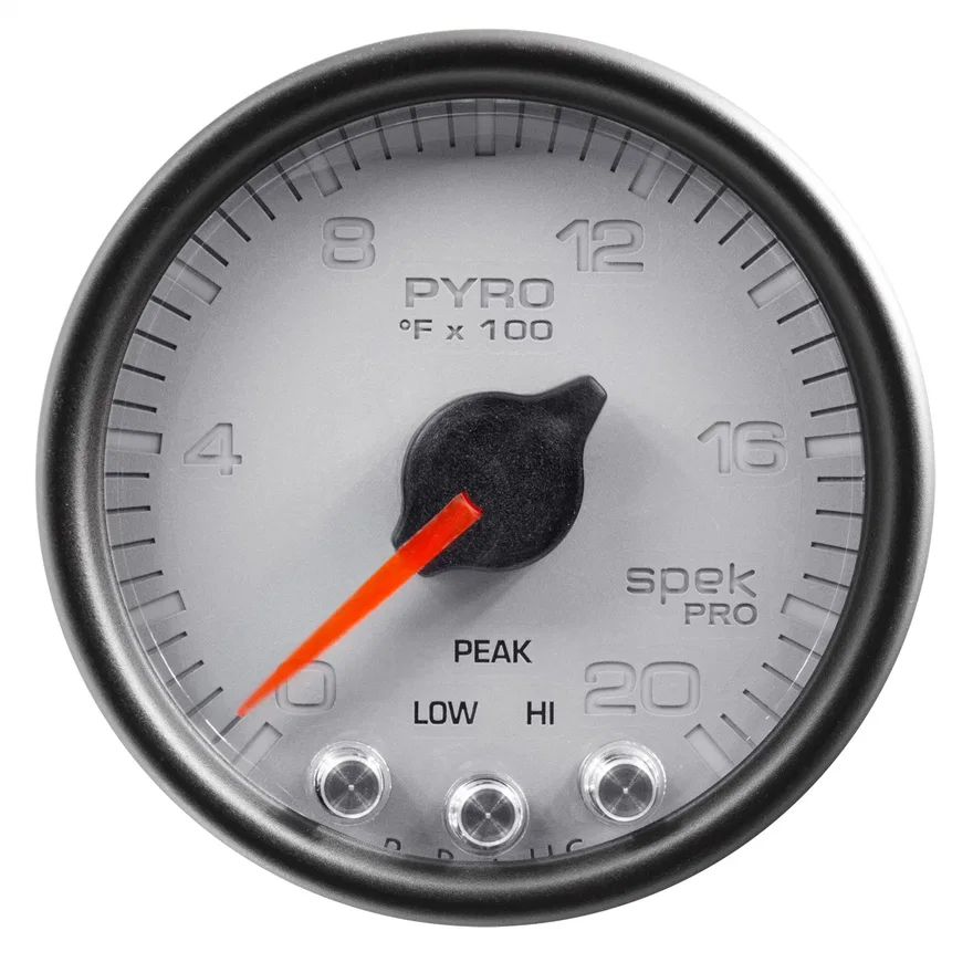 GAUGE; PYRO. (EGT); 2 1/16in.; 2000deg.F; STEPPER MOTOR W/PEAK/WARN; SLVR/BLK; S