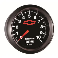 GAUGE; TACHOMETER; 3 3/8in.; 10K RPM; IN-DASH; CHEVY RED BOWTIE; BLACK image 6