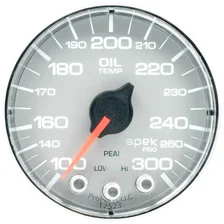 GAUGE; OIL TEMP; 2 1/16in.; 300deg.F; STEPPER MOTOR W/PK/WRN; SLVR/CHRM; SPEK-PR image 2