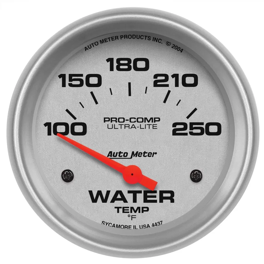 GAUGE; WATER TEMP; 2 5/8in.; 100-250deg.F; ELECTRIC; ULTRA-LITE