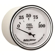 GAUGE; OIL PRESS; 2 1/16in.; 100PSI; ELEC; OLD TYME WHITE II image 5