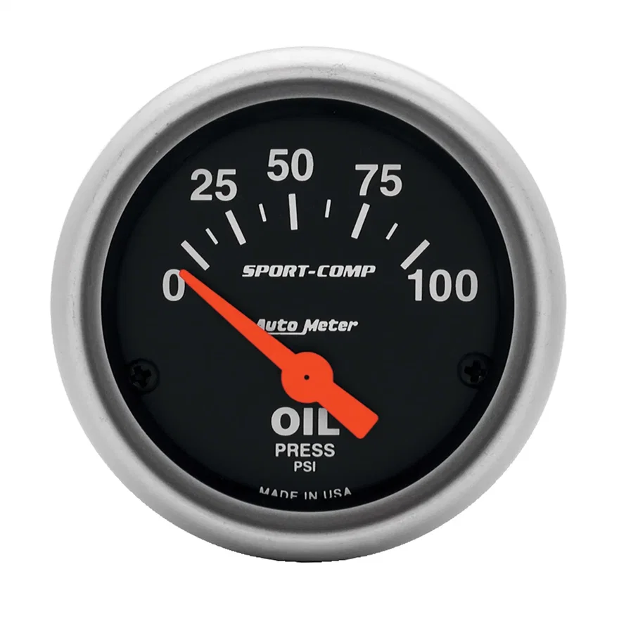 GAUGE; OIL PRESSURE; 2 1/16in.; 100PSI; ELECTRIC; SPORT-COMP
