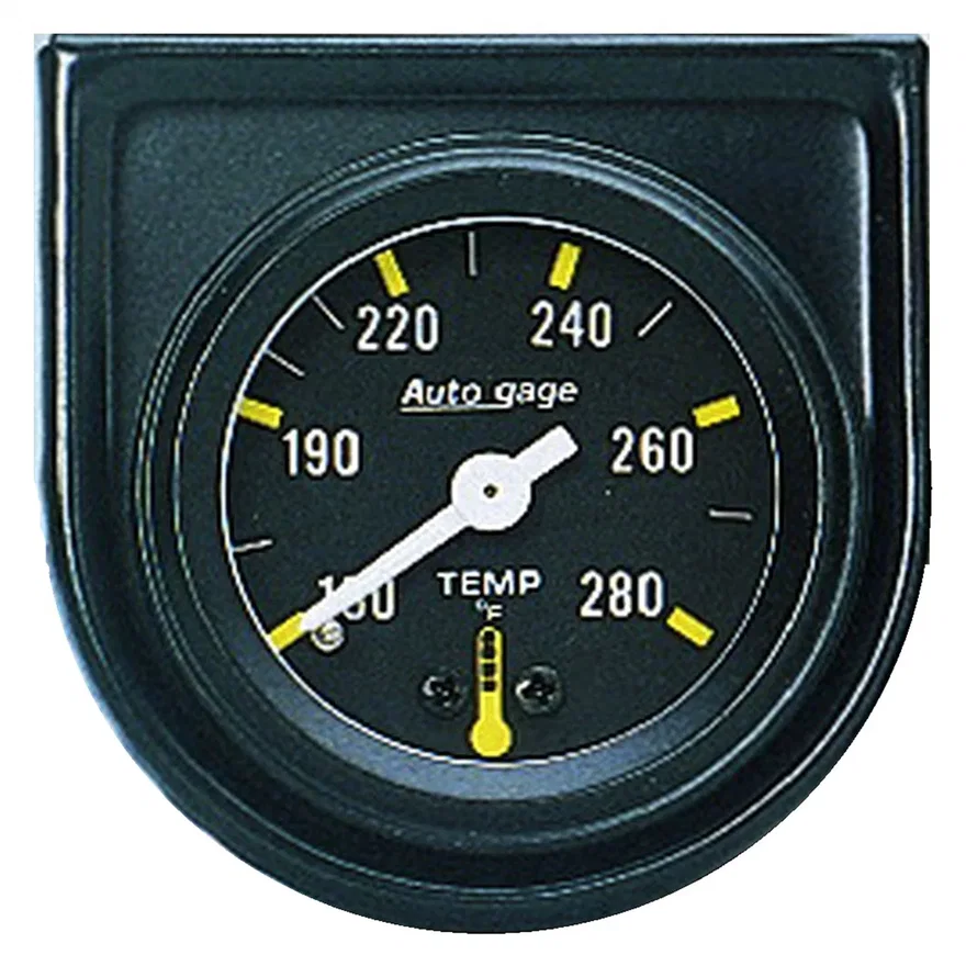 GAUGE CONSOLE; WATER TEMP; 1.5in.; 280deg.F; MECH; BLK DIAL; BLK BEZEL; AUTOGAGE