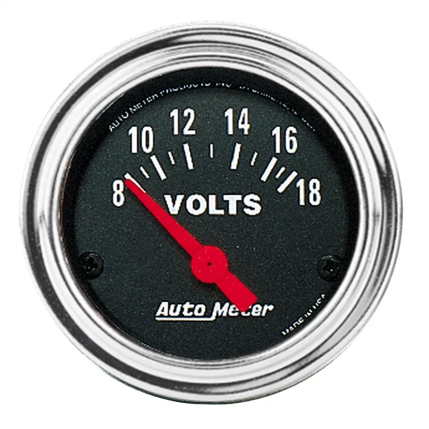 GAUGE; VOLTMETER; 2 1/16in.; 18V; ELEC; TRADITIONAL CHROME