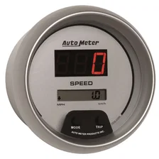 GAUGE; SPEEDO; 3 3/8in.; 260MPH/260KM/H; ELEC PROGRAM; DIGITAL; SLVR W/RED LED image 3